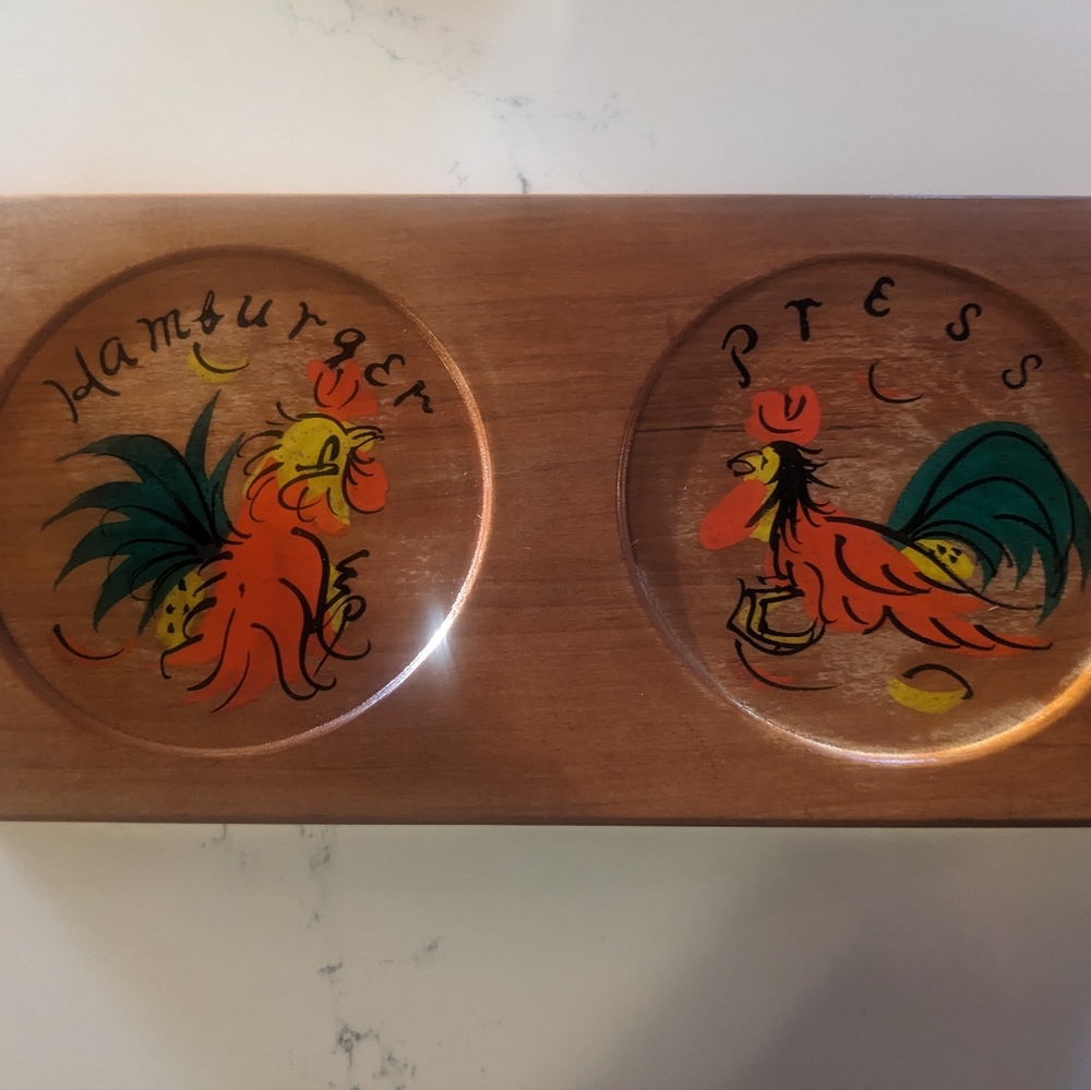 Vintage mid century Ucagco Japan wooden hamburger press